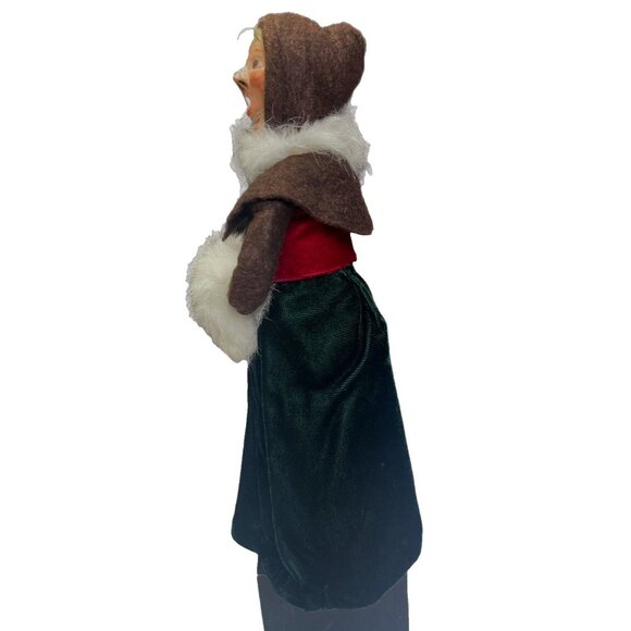 Vintage Paper Mache Old Lady Christmas Choir Singer 11.25 in H. - Picture 2 of 9